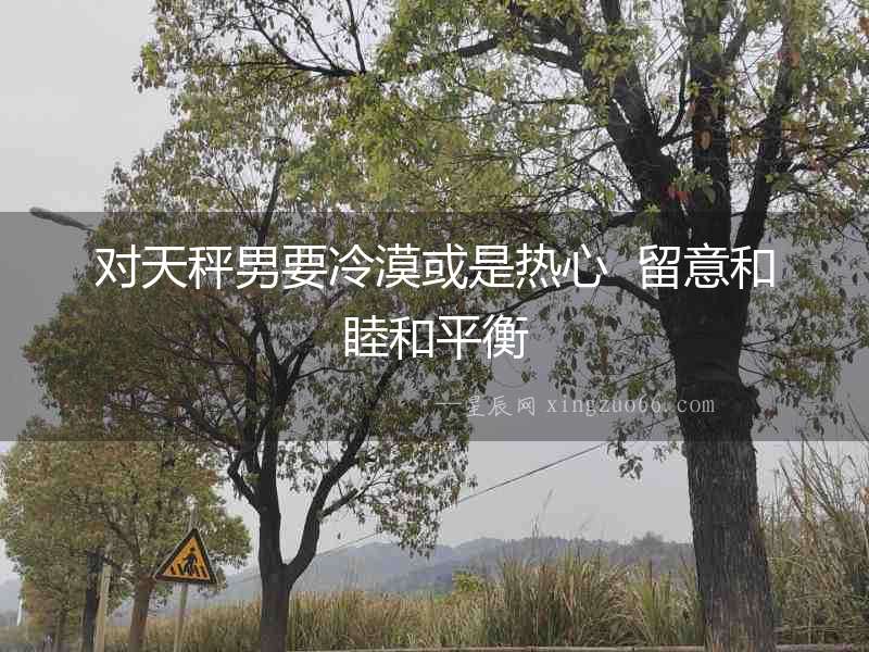 對天秤男要冷漠或是熱心  留意和睦和平衡