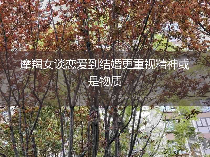 摩羯女談戀愛到結(jié)婚更重視精神或是物質(zhì)