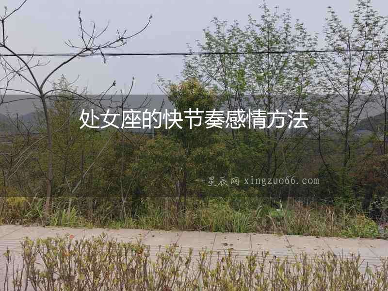 處女座的快節(jié)奏感情方法