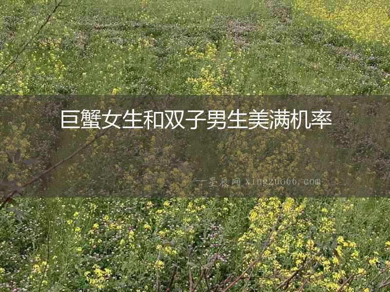 巨蟹女生和雙子男生美滿機率