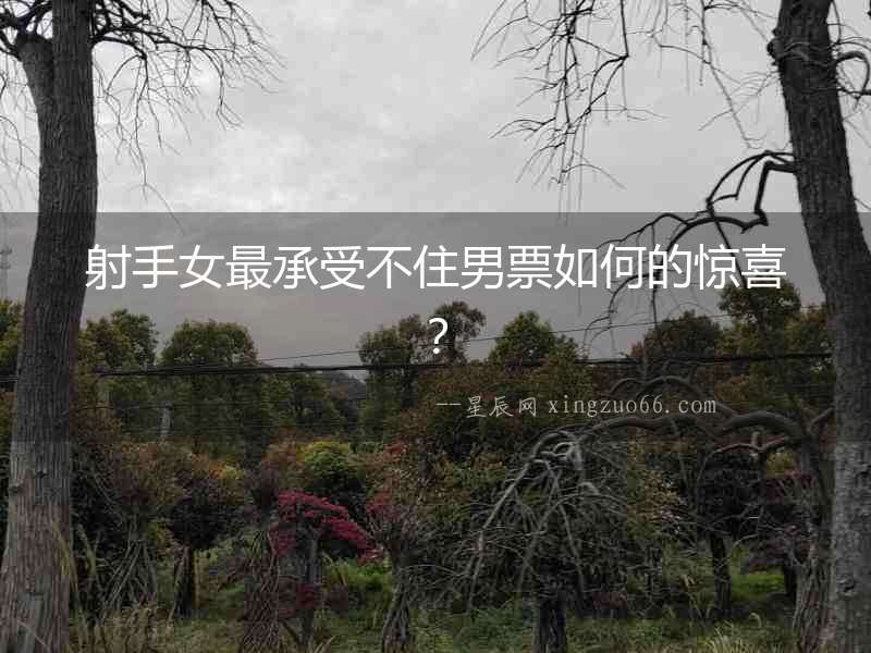 射手女最承受不住男票如何的驚喜？
