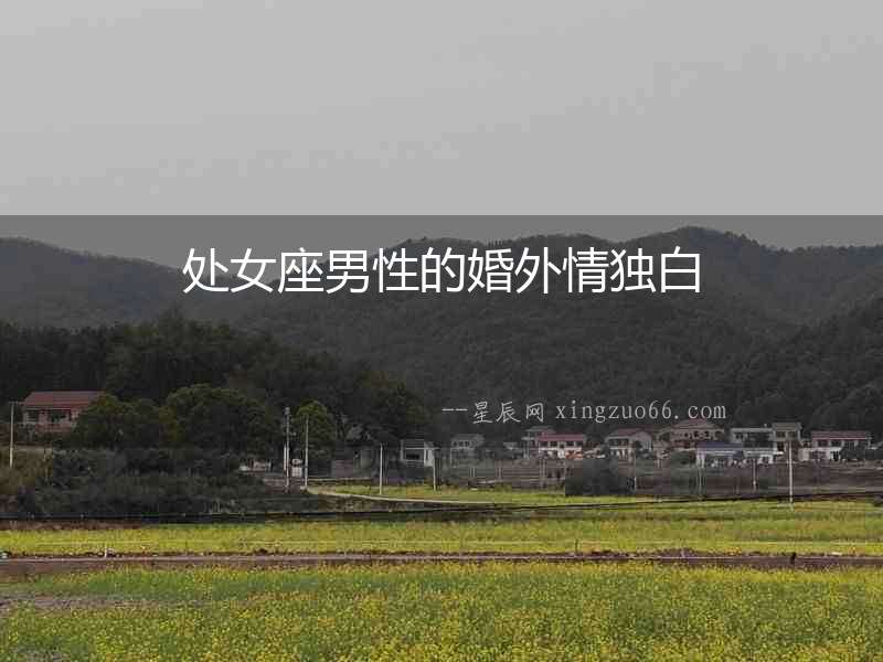 處女座男性的婚外情獨白