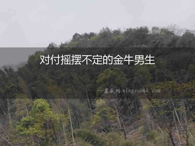 對付搖擺不定的金牛男生