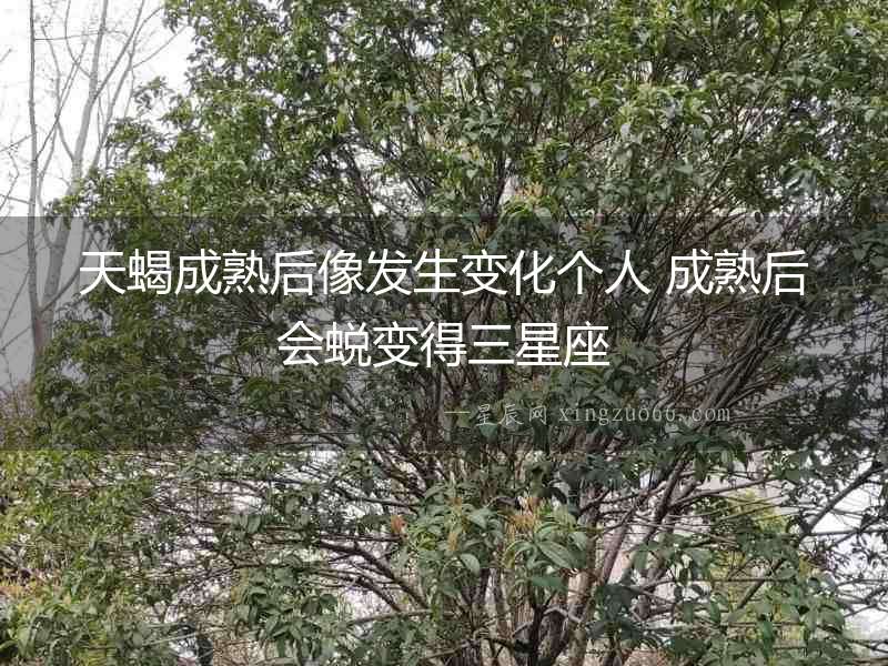 天蝎成熟后像發生變化個人 成熟后會蛻變得三星座