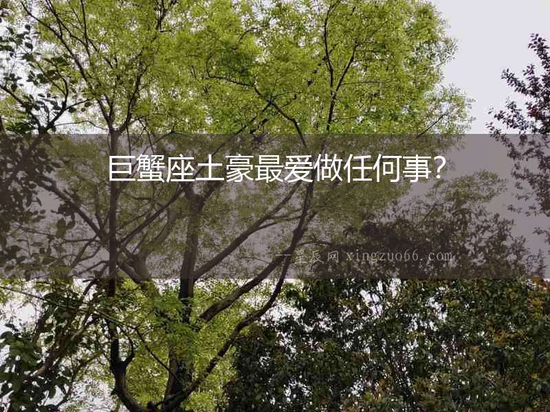 巨蟹座土豪最愛做任何事？