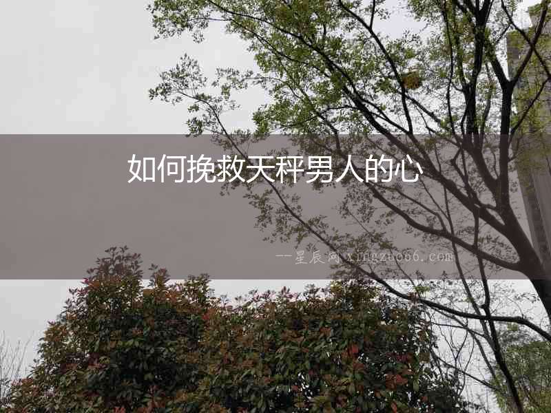 如何挽救天秤男人的心