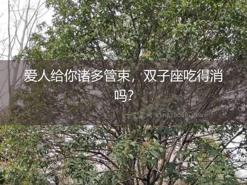 愛人給你諸多管束，雙子座吃得消嗎？
