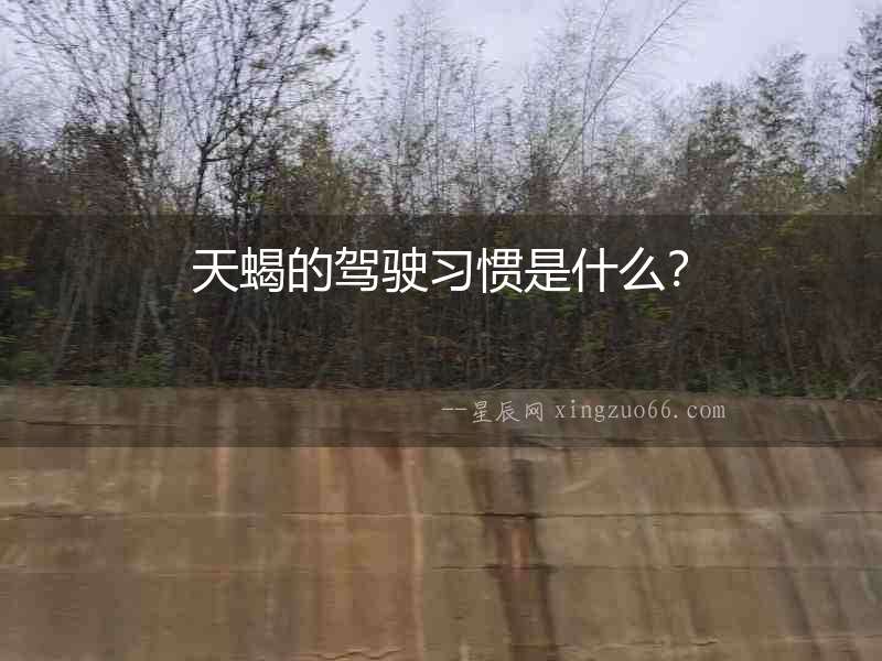 天蝎的駕駛習慣是什么？