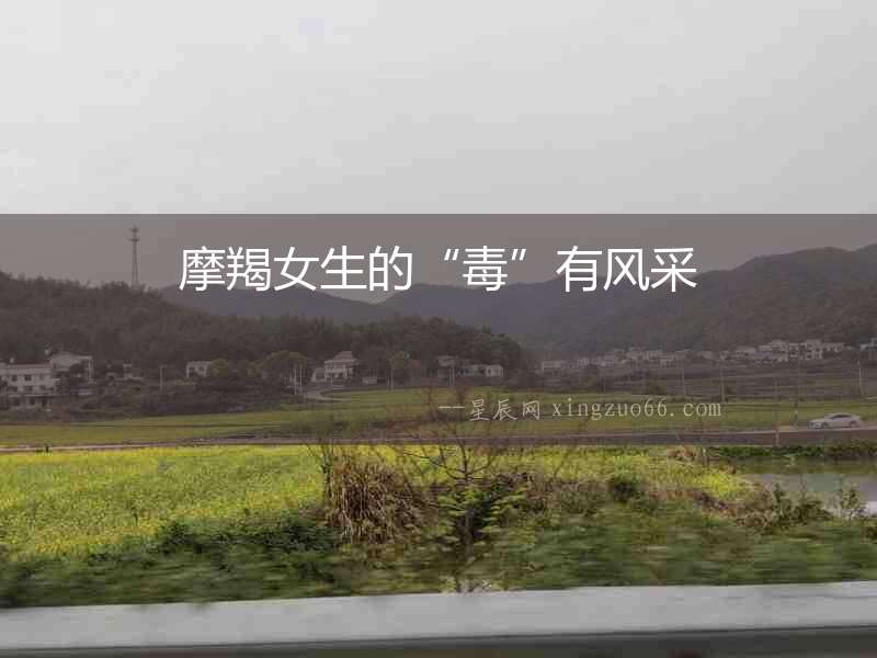 摩羯女生的“毒”有風采