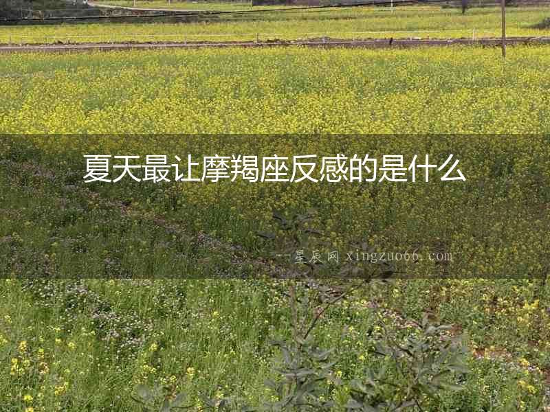 夏天最讓摩羯座反感的是什么