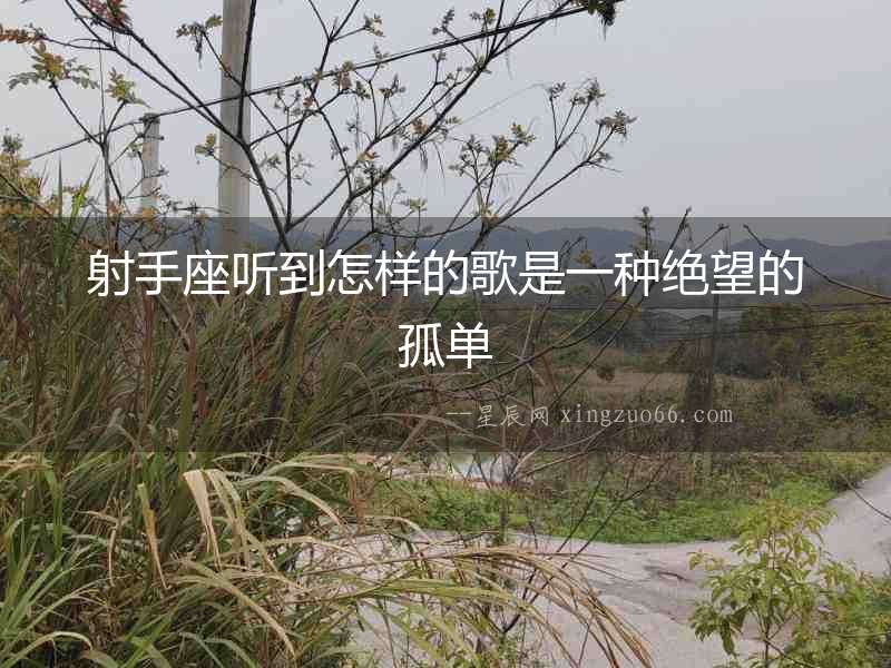 射手座聽到怎樣的歌是一種絕望的孤單