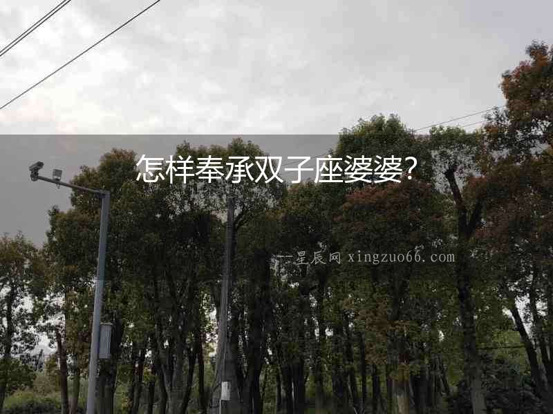 怎樣奉承雙子座婆婆？
