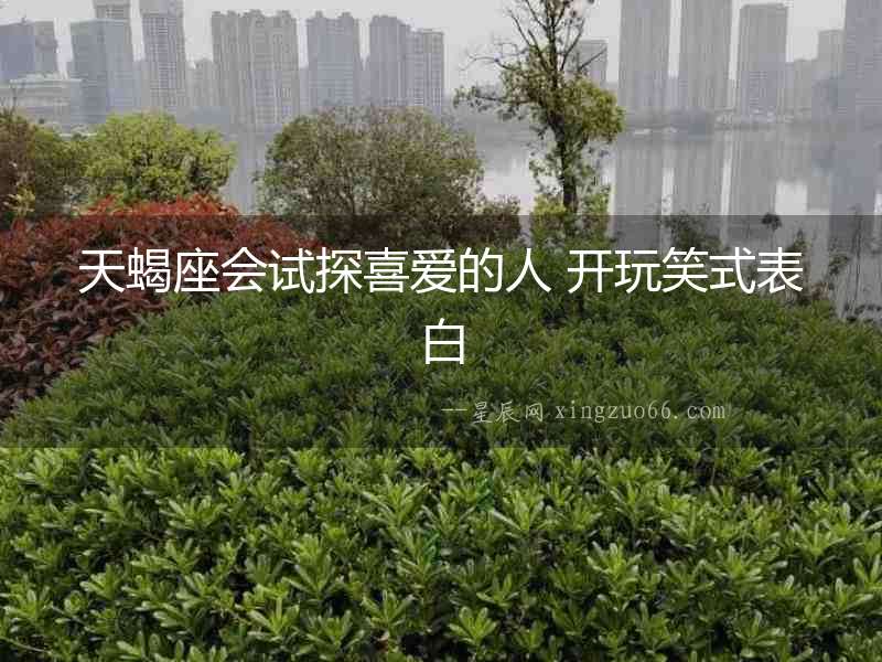 天蝎座會試探喜愛的人 開玩笑式表白