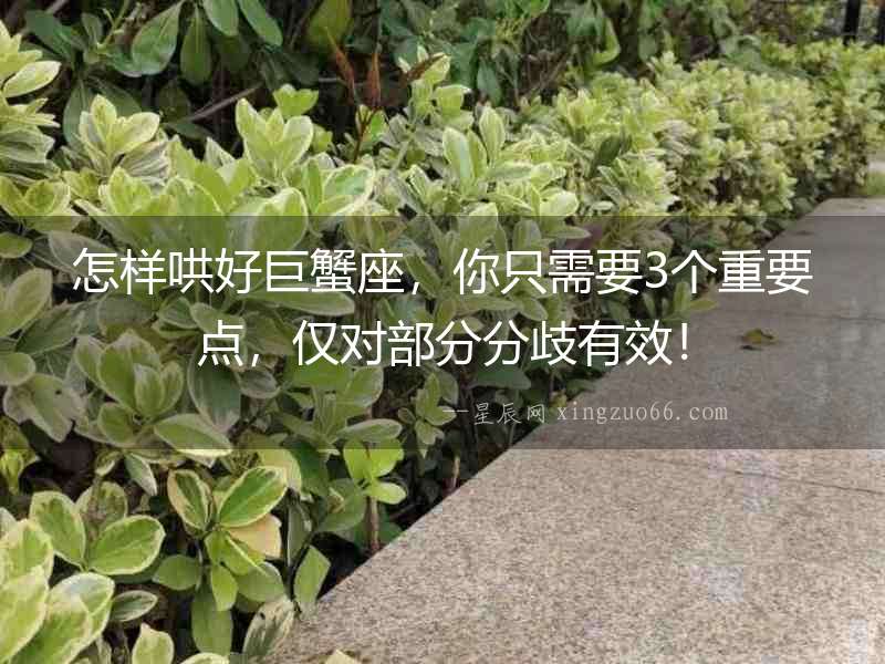怎樣哄好巨蟹座，你只需要3個重要點，僅對部分分歧有效！