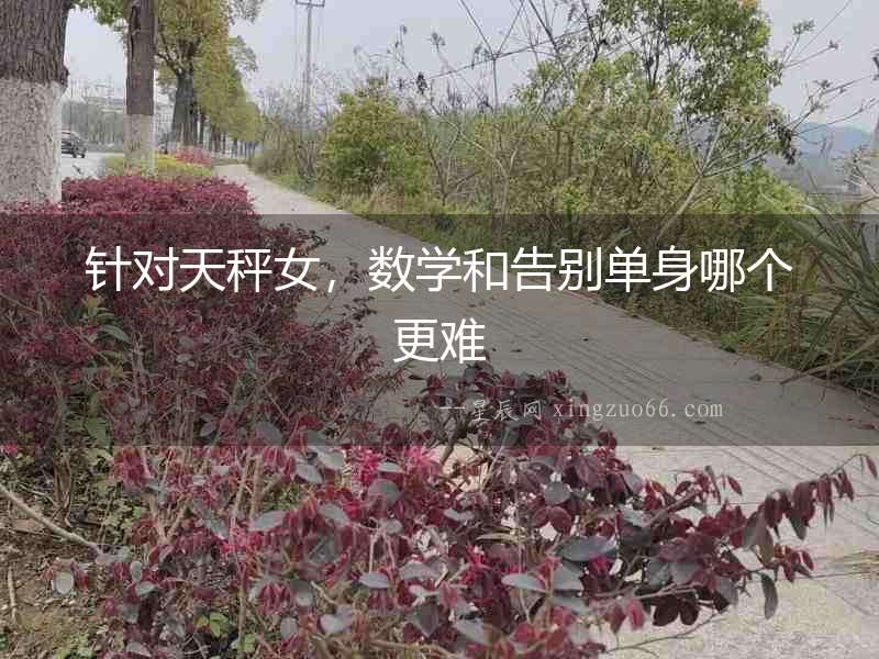 針對天秤女，數學和告別單身哪個更難