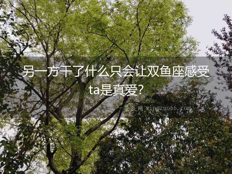 另一方干了什么只會(huì)讓雙魚(yú)座感受ta是真愛(ài)？