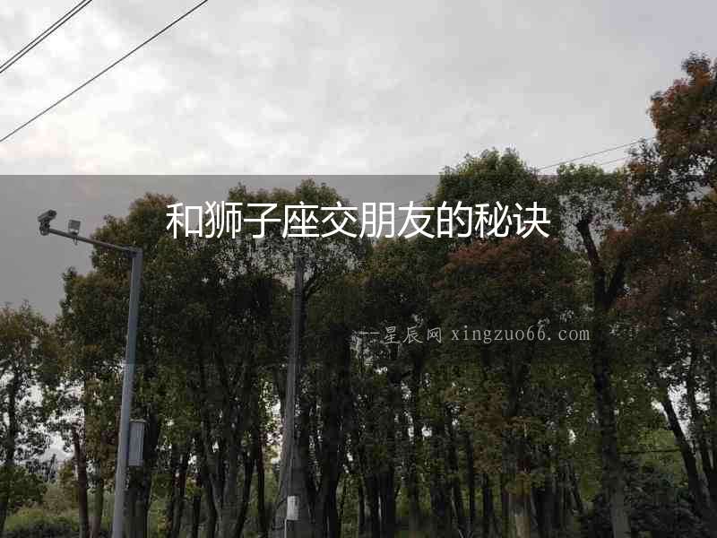 和獅子座交朋友的秘訣