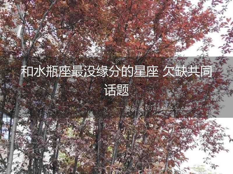 和水瓶座最沒緣分的星座 欠缺共同話題