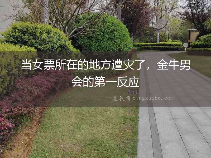 當女票所在的地方遭災了，金牛男會的第一反應