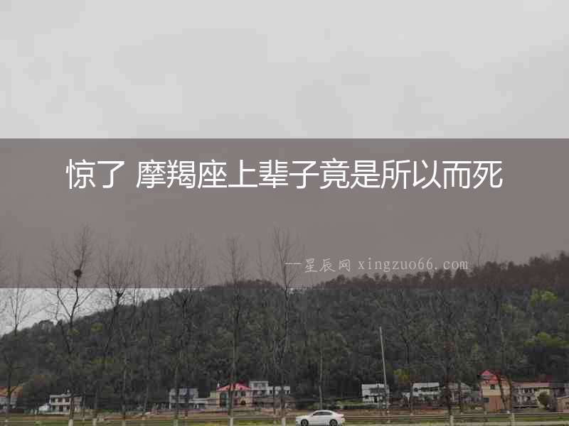 驚了 摩羯座上輩子竟是所以而死