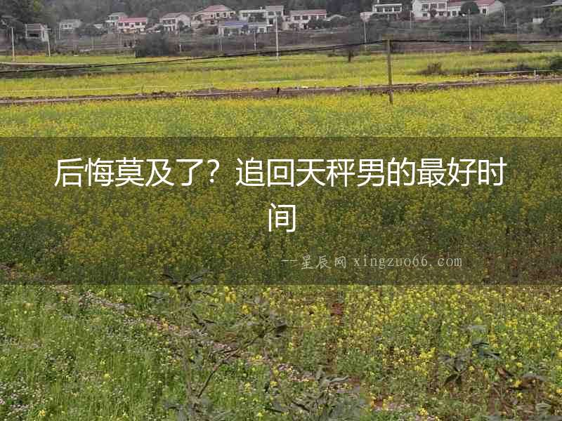 后悔莫及了？追回天秤男的最好時間