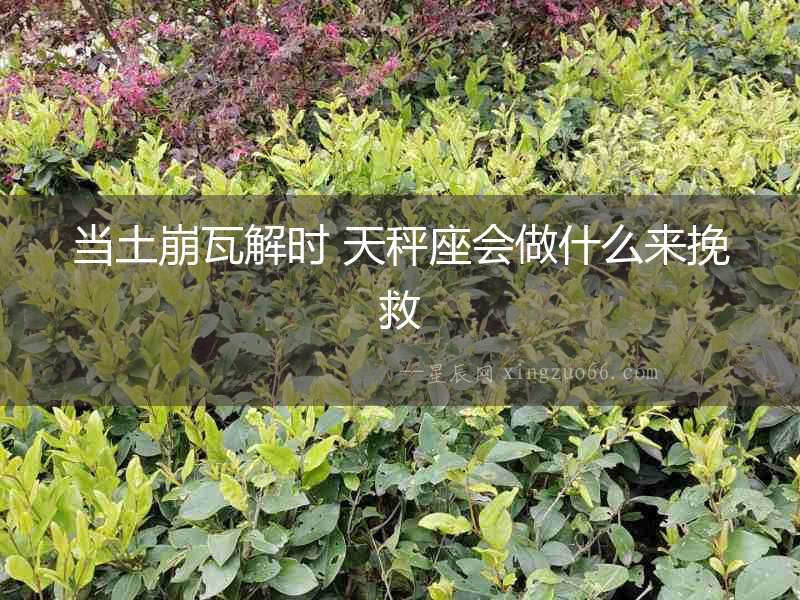 當土崩瓦解時 天秤座會做什么來挽救