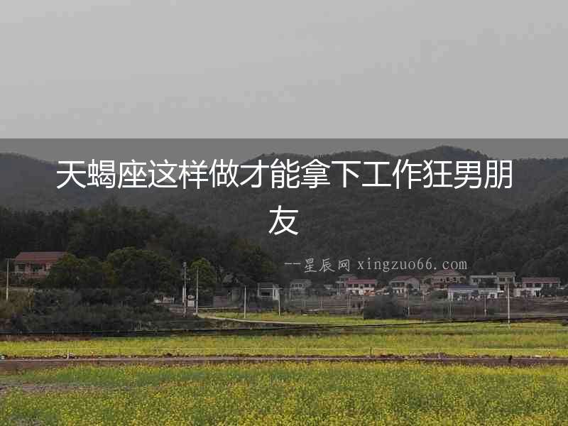 天蝎座這樣做才能拿下工作狂男朋友