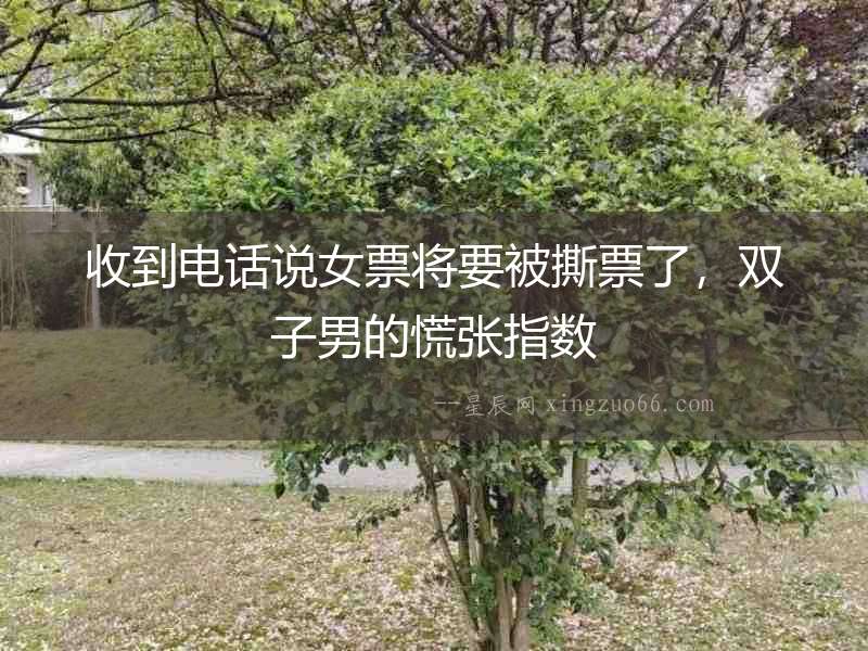 收到電話說女票將要被撕票了，雙子男的慌張指數(shù)