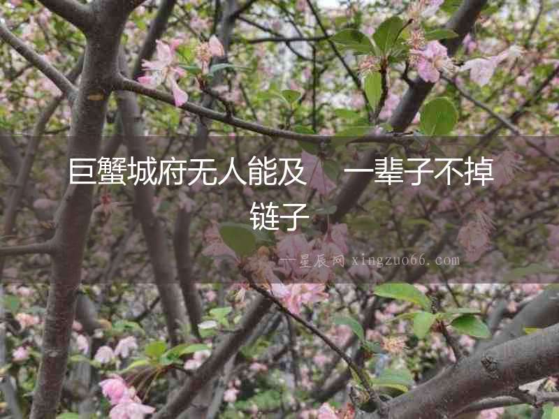 巨蟹城府無人能及    一輩子不掉鏈子