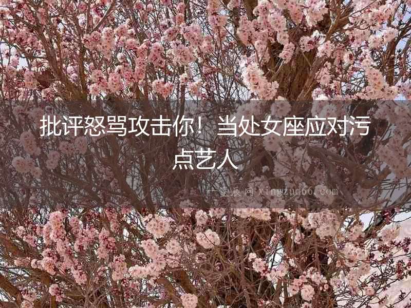 批評怒罵攻擊你！當處女座應對污點藝人