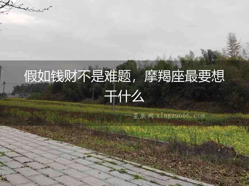 假如錢財不是難題，摩羯座最要想干什么