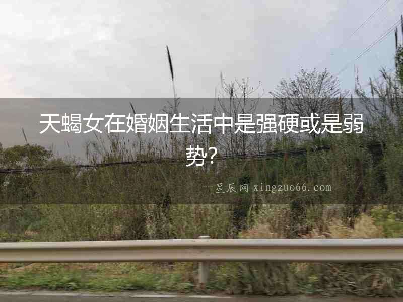 天蝎女在婚姻生活中是強硬或是弱勢？