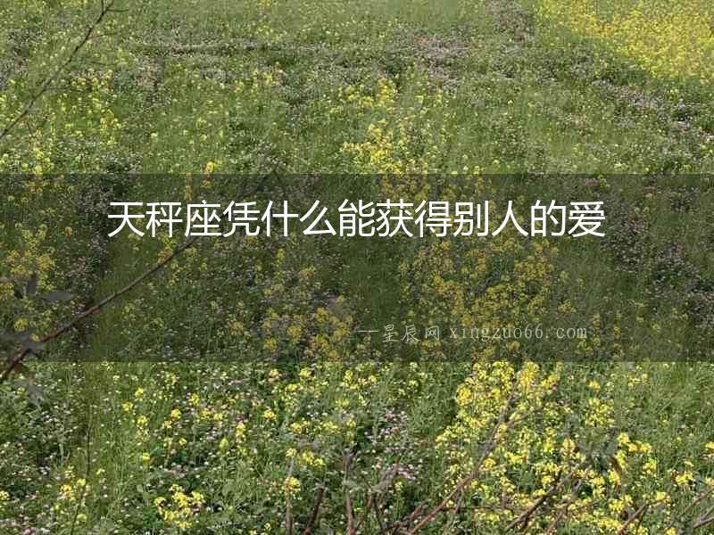 天秤座憑什么能獲得別人的愛