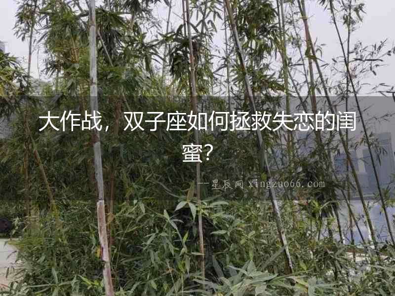 大作戰，雙子座如何拯救失戀的閨蜜？