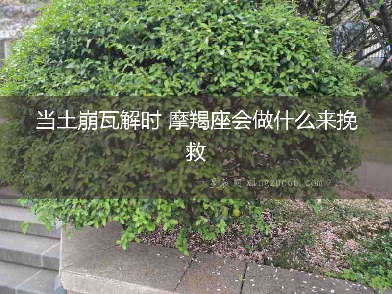 當土崩瓦解時 摩羯座會做什么來挽救