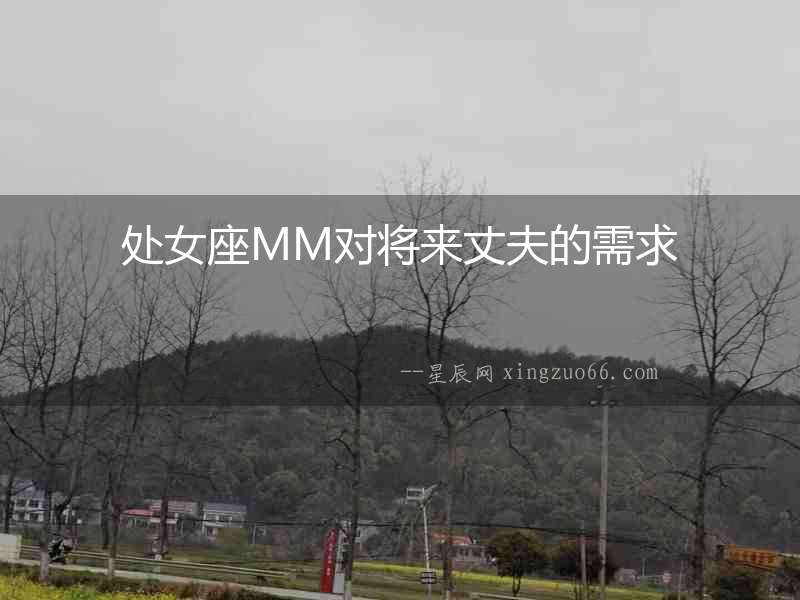 處女座MM對將來丈夫的需求