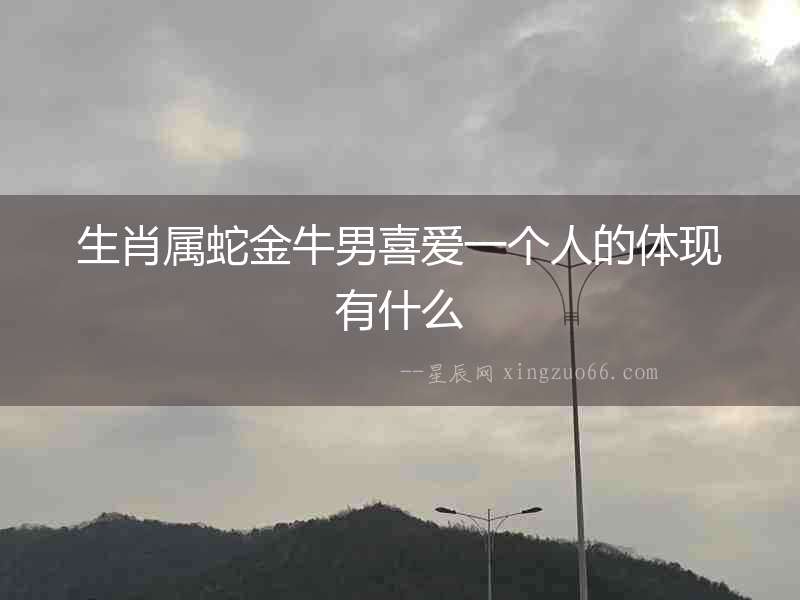 生肖屬蛇金牛男喜愛一個人的體現有什么