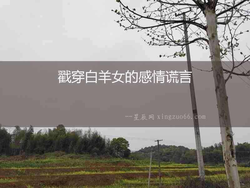 戳穿白羊女的感情謊言