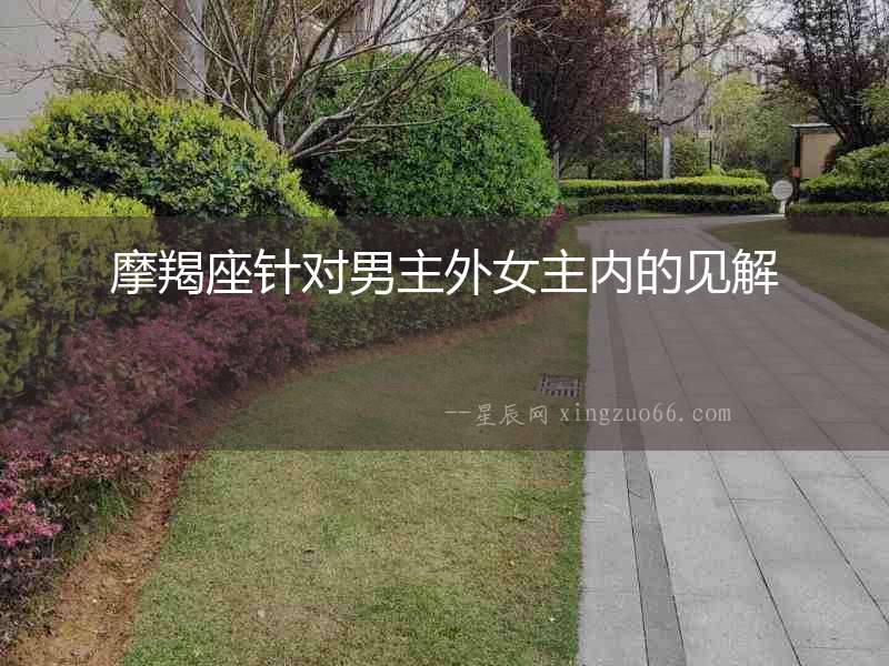 摩羯座針對男主外女主內的見解