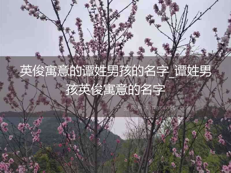 英俊寓意的譚姓男孩的名字_譚姓男孩英俊寓意的名字