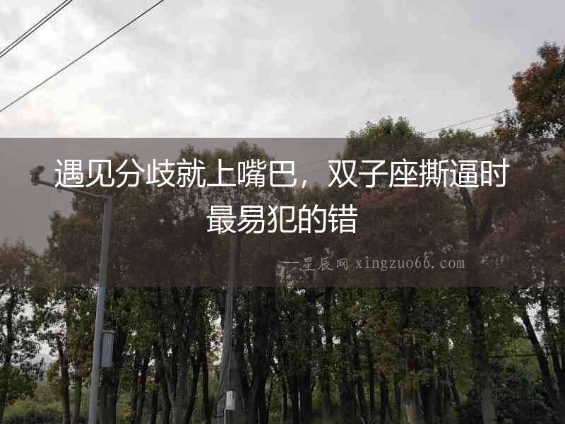 遇見分歧就上嘴巴，雙子座撕逼時最易犯的錯