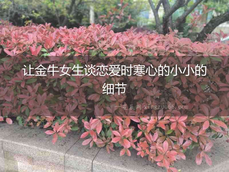 讓金牛女生談戀愛時寒心的小小的細節