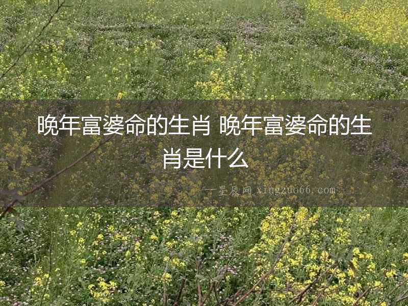 晚年富婆命的生肖 晚年富婆命的生肖是什么