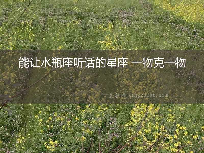 能讓水瓶座聽話的星座 一物克一物
