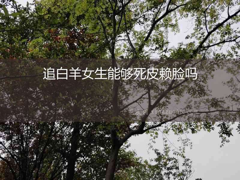 追白羊女生能夠死皮賴臉嗎