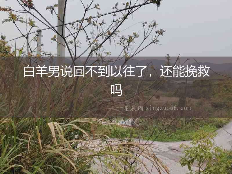 白羊男說回不到以往了，還能挽救嗎