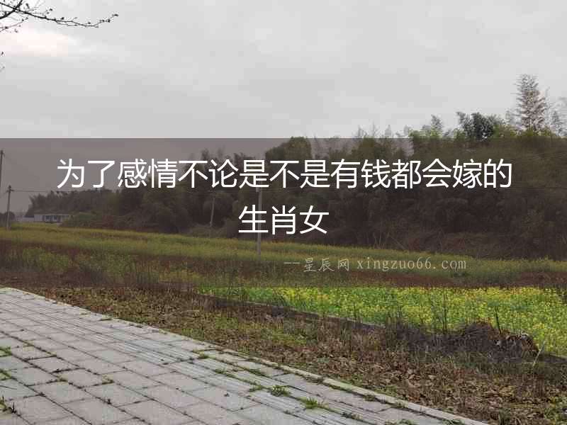 為了感情不論是不是有錢都會嫁的生肖女