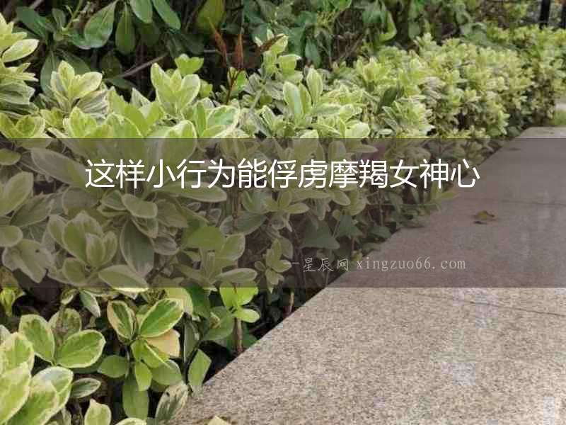 這樣小行為能俘虜摩羯女神心