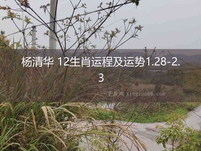 楊清華 12生肖運程及運勢1.28-2.3