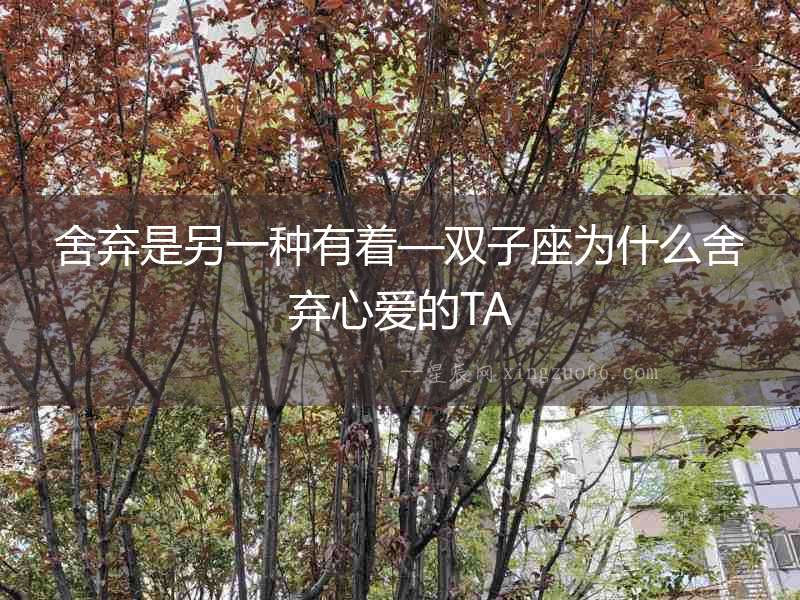 舍棄是另一種有著—雙子座為什么舍棄心愛的TA